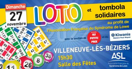 Villeneuve-lès-Béziers - Loto solidaire au profit des enfants du Syndrome de Lowe