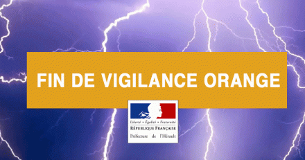 Hérault - FIN DE LA VIGILANCE ORANGE ORAGES A 20H